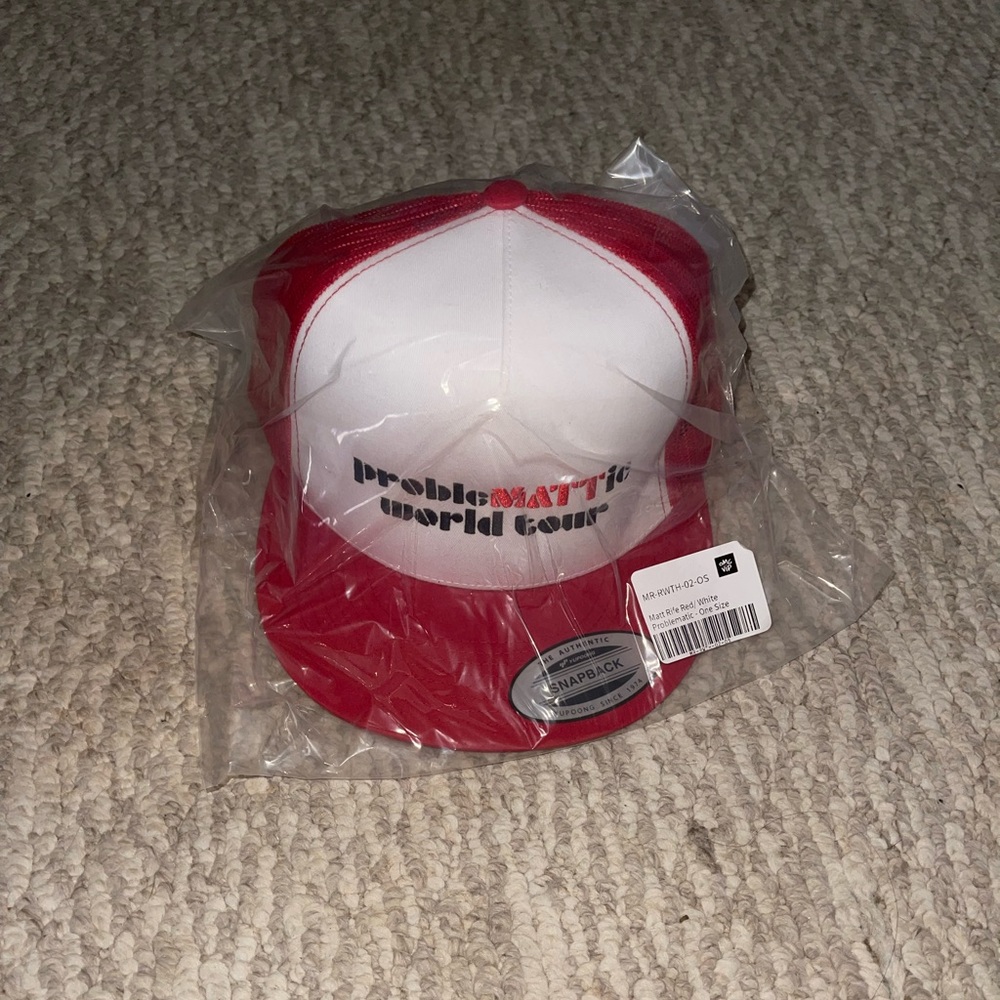 New Red and White Matt Rife problemattic world tour hat